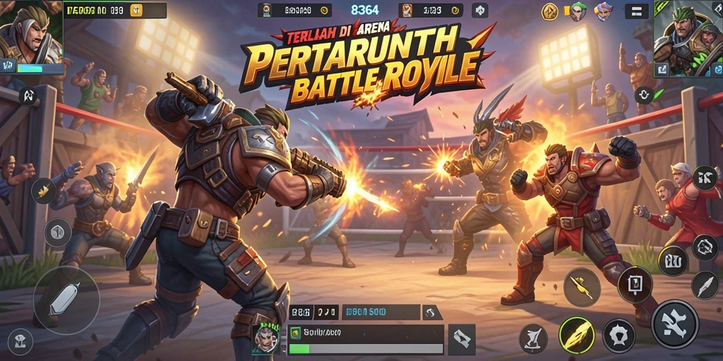 Gameplay intens dan seru dalam 8364 Battle Royale.