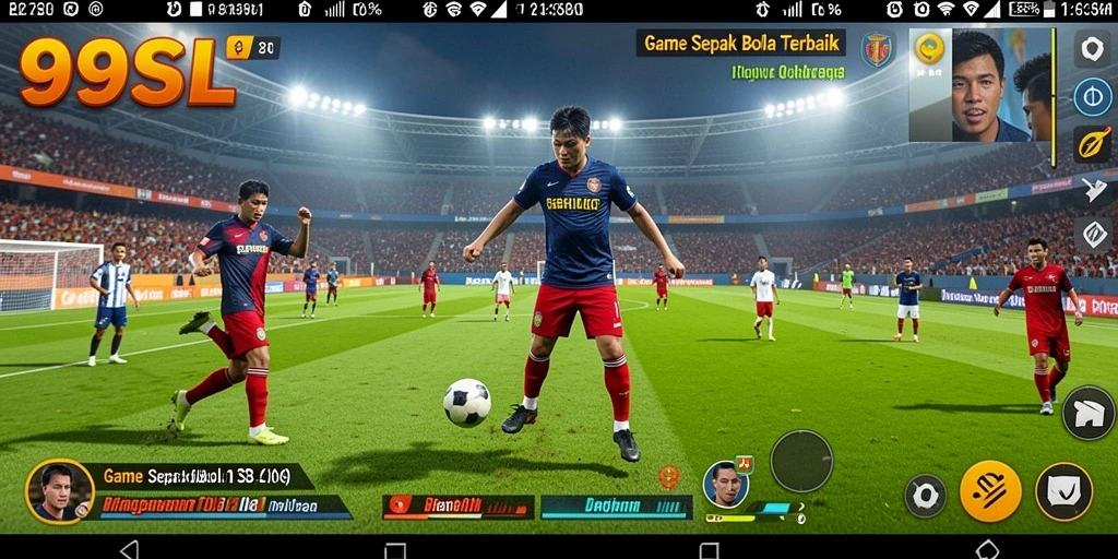 Tampilan gameplay 99SL dengan aksi pertandingan sepak bola yang seru.