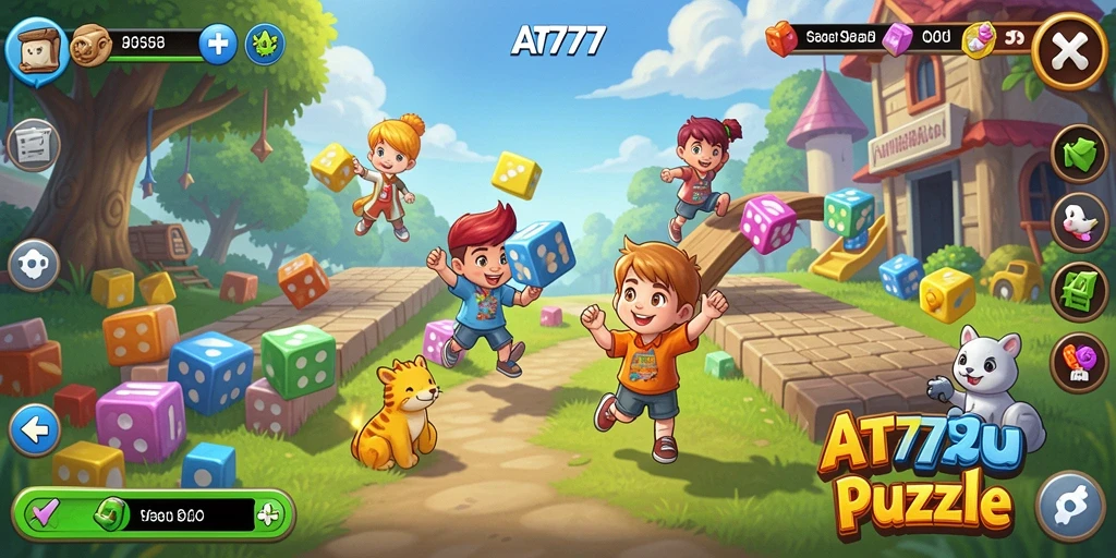 Tampilan utama gameplay AT777 dengan serangkaian teka-teki menarik.