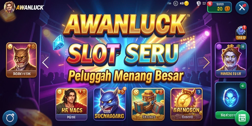 Screenshot utama AWANLUCK menampilkan gameplay Slot yang mendebarkan.