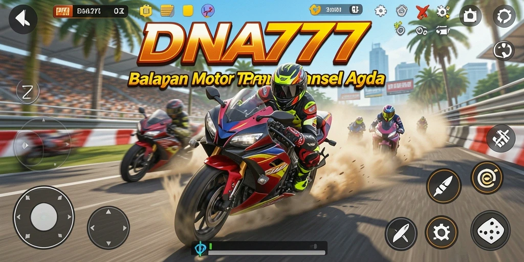 Screenshot menunjukkan aksi balapan mendebarkan di <strong>DNA777</strong>