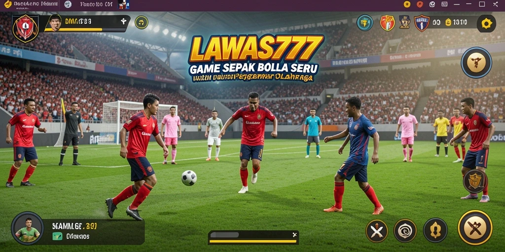 Tampilan gameplay LAWAS777 dengan aksi sepak bola yang mendebarkan.