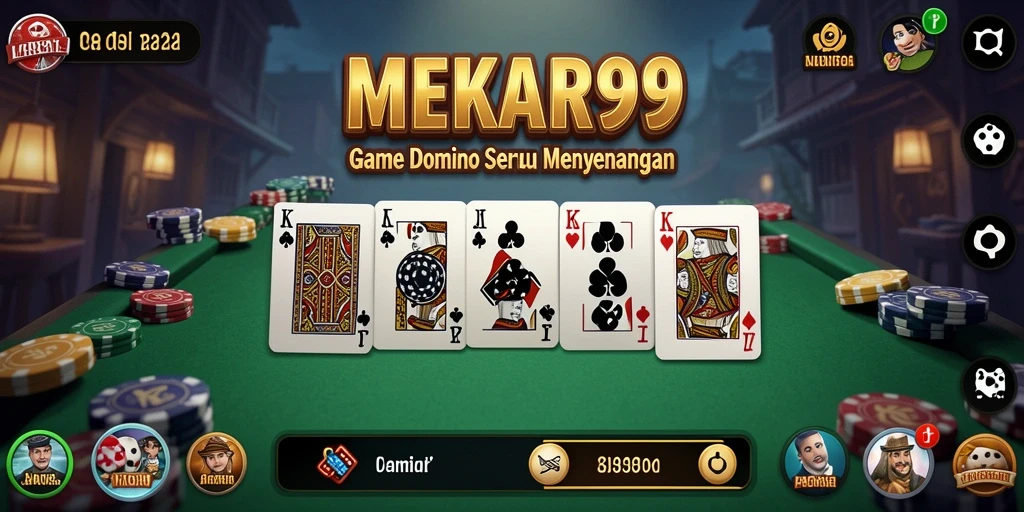 Screenshot dari gameplay MEKAR99 yang menampilkan keseruan permainan Domino.