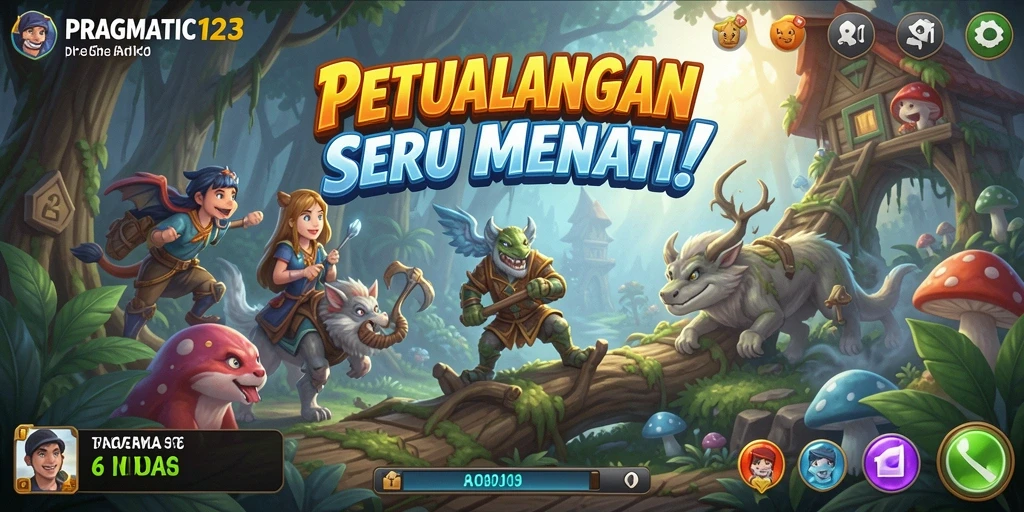 Tampilan gameplay seru di dalam PRAGMATIC123 yang menampilkan aksi petualangan.