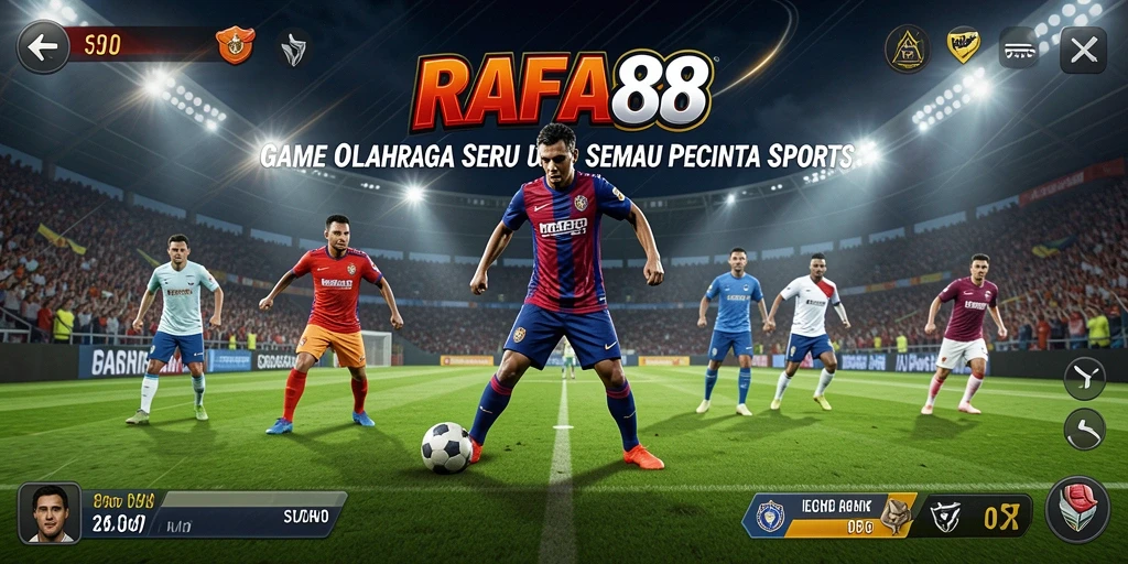 Screenshot utama RAFA88 menampilkan aksi gameplay olahraga yang dinamis.