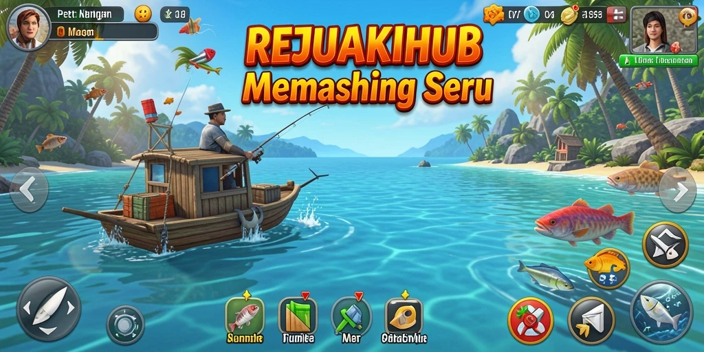 Tampilan gameplay REJEKIHUB dengan aksi memancing yang seru.
