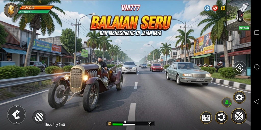 Tampilan gameplay seru dari VM777 dengan berbagai mobil balap.